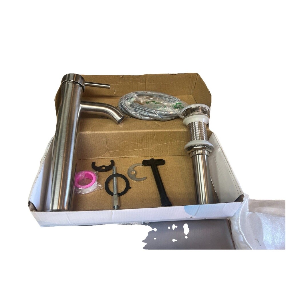 NEW Aquadis Single Hole Lav/Vessel Faucet, w/pop-up assembly, br.nickel